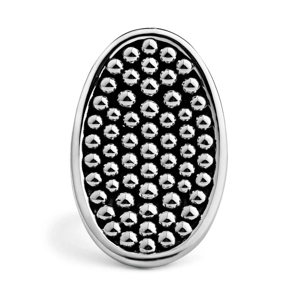 LAGOS Bold Caviar Vertical Ellipse Ring in Sterling Silver Size 7 - Picture 4 of 5
